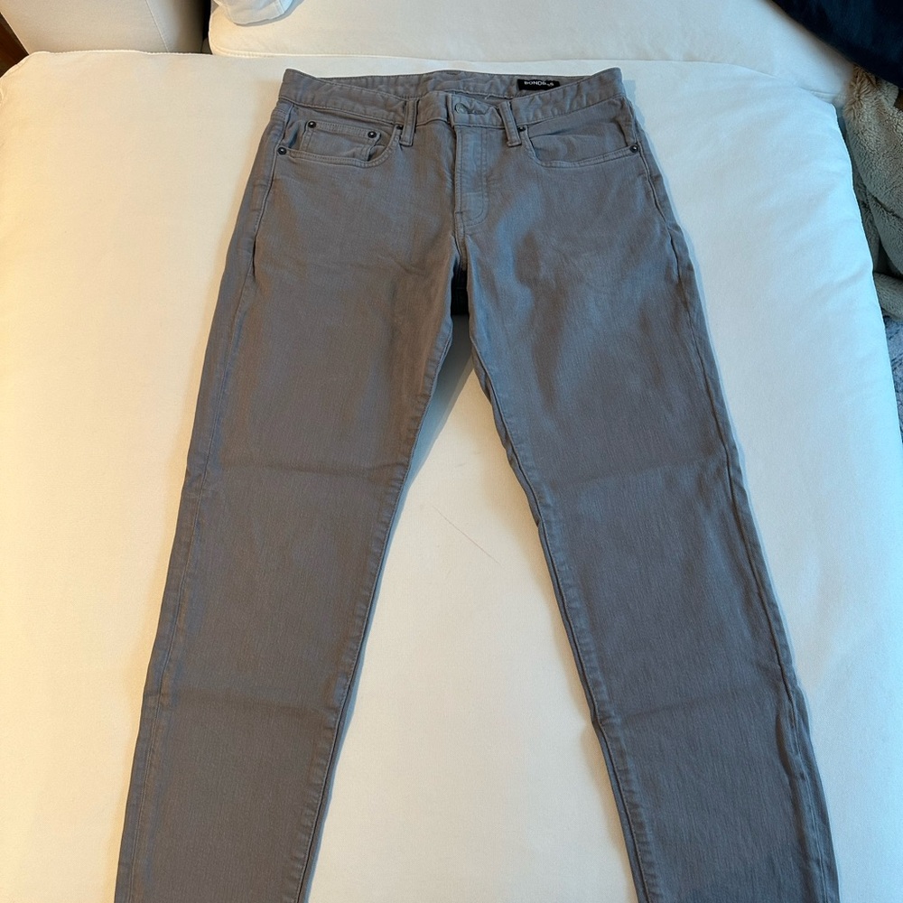Bonobos Gray Slim 5-Pocket Travel Jeans Versatile Style 32 waist 30 inseam